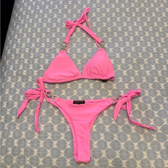 Sunsation pink embellished bikini